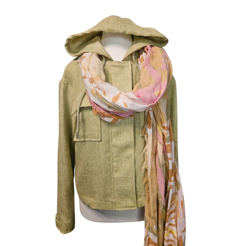 NWOT Quality Light Spring Jacket w/ bonus Scarf by Avec Les Filles Hooded XS F44
